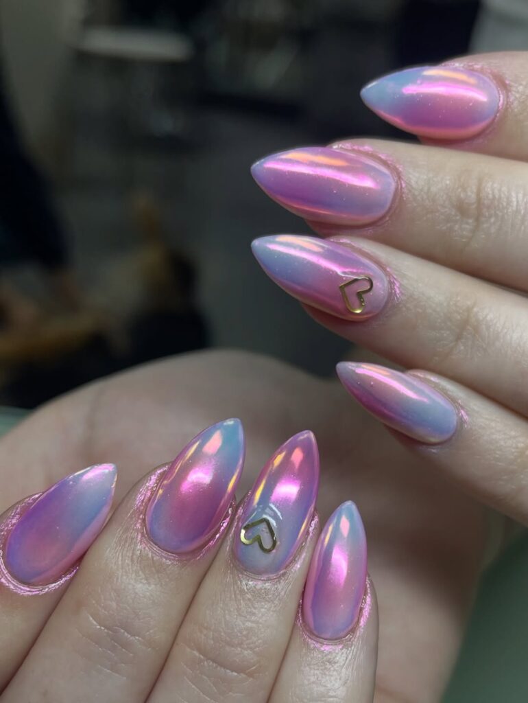 Νύχια Αγίου Βαλεντίνου καθρεφτης ροζ